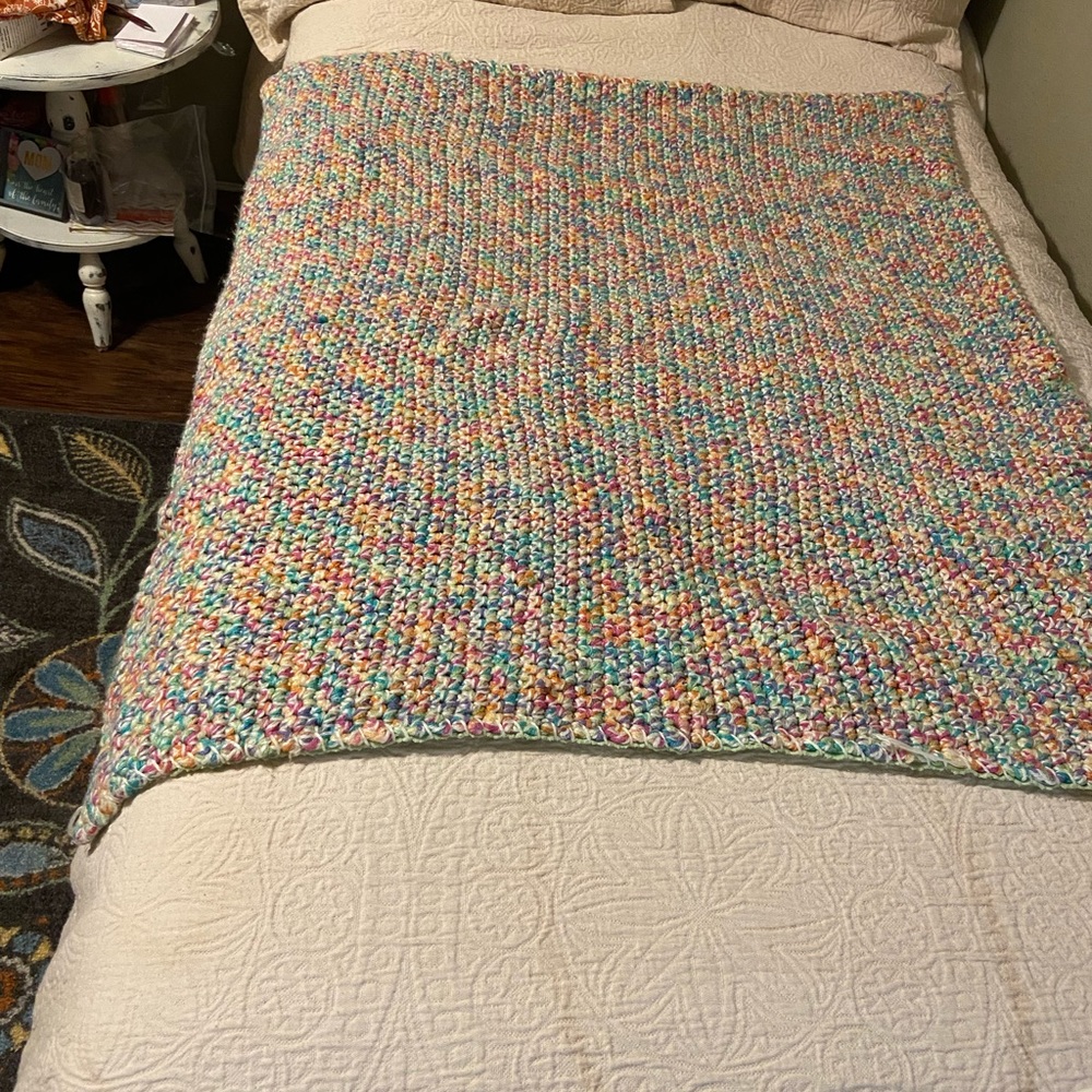 Skittle colored Crocheted Afghan